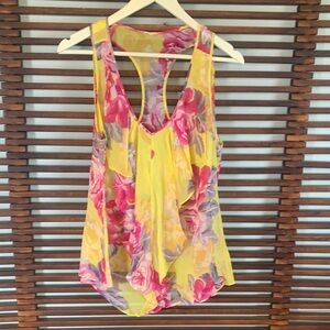 Yoana Baraschi Floral Yellow Sleeveless Top